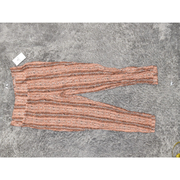 NEW Volcom Women's Size M Jogger Skinny Pants Orange Viscose Pull On Geometric - Picture 1 of 8